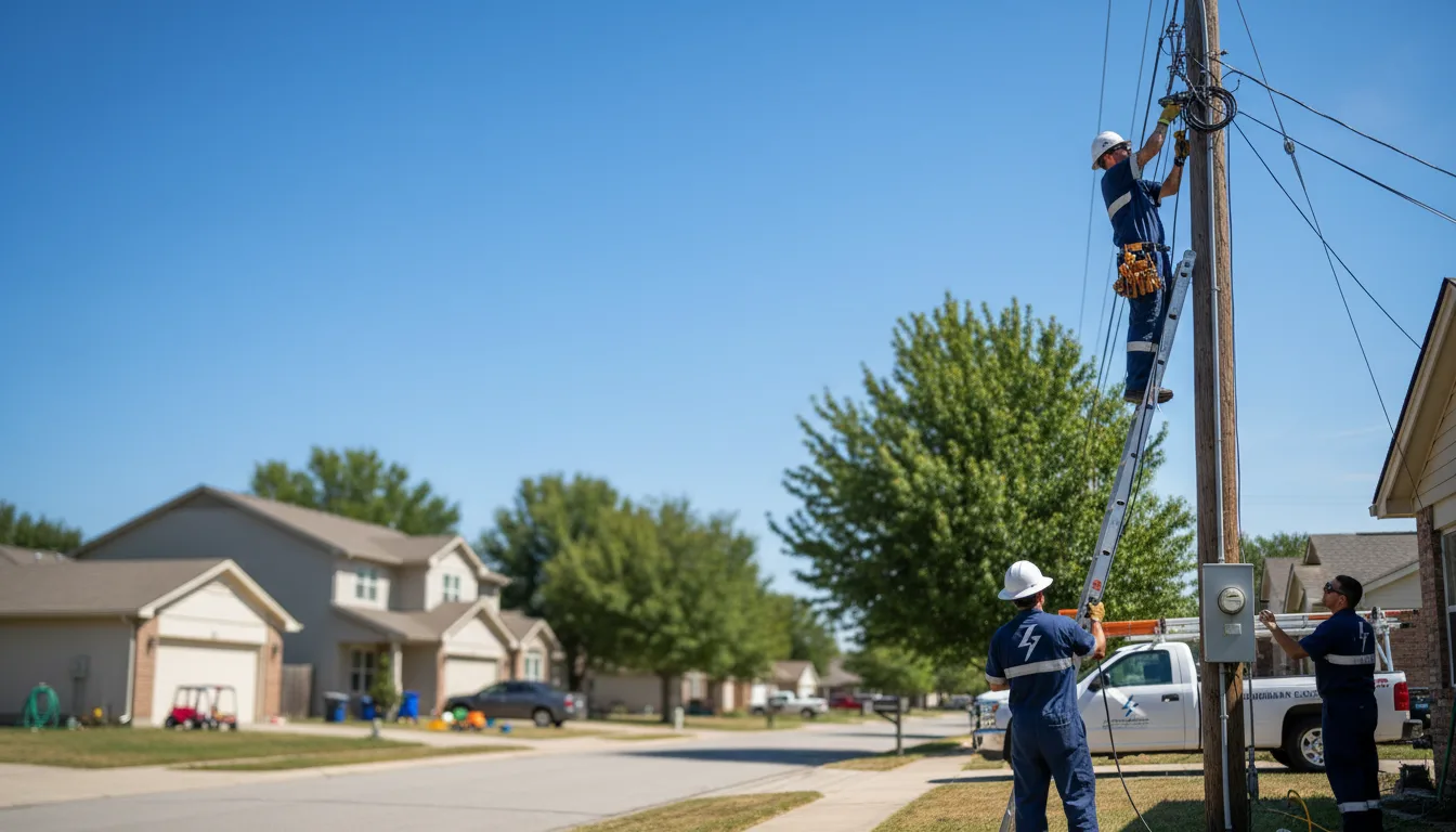 Residential electrician providing installation services in Cookville, TX